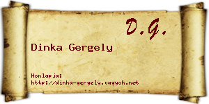 Dinka Gergely névjegykártya